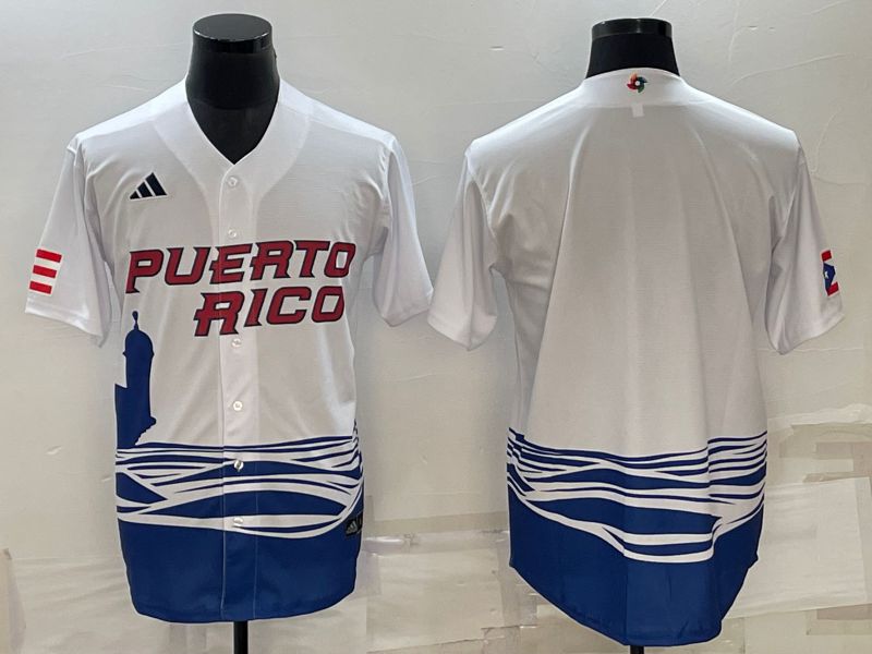 Men 2023 World Cub Blank White MLB Jersey3